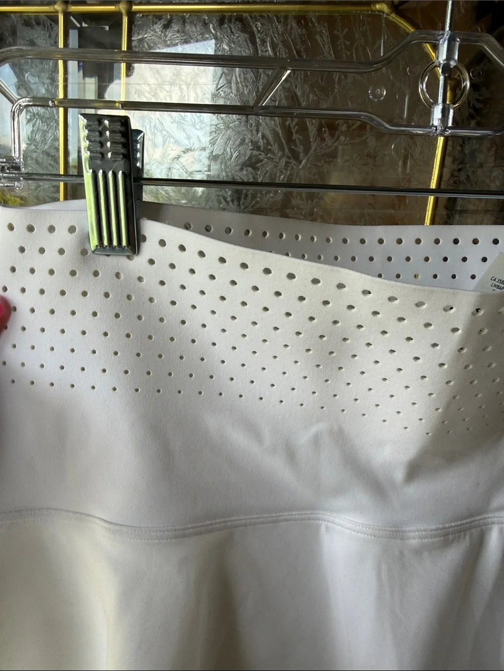 lululemon ventalated high rise  White Laser-Cut Flared Mini Skort